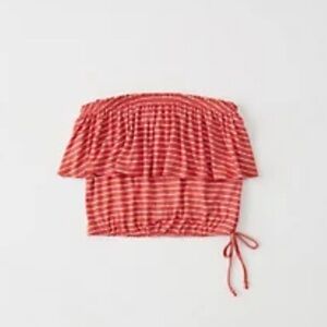 Abercrombie & Fitch Striped Tube Top - Color: RED STRIPE